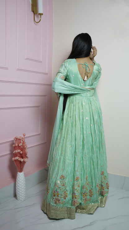Light Green Silk Suit Set