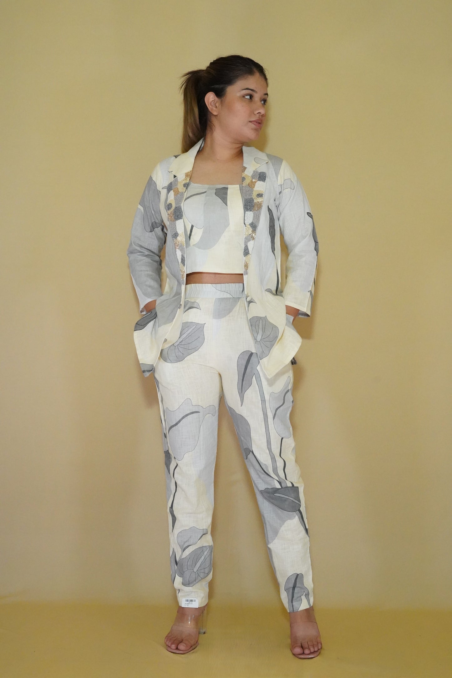 Cream Cotton Printed Co-ord Set