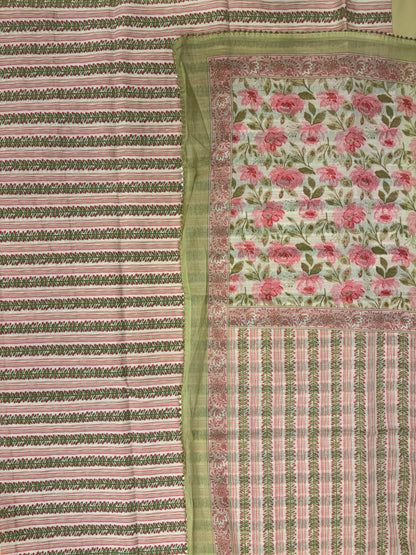 Rose Pink Cotton Dress Material